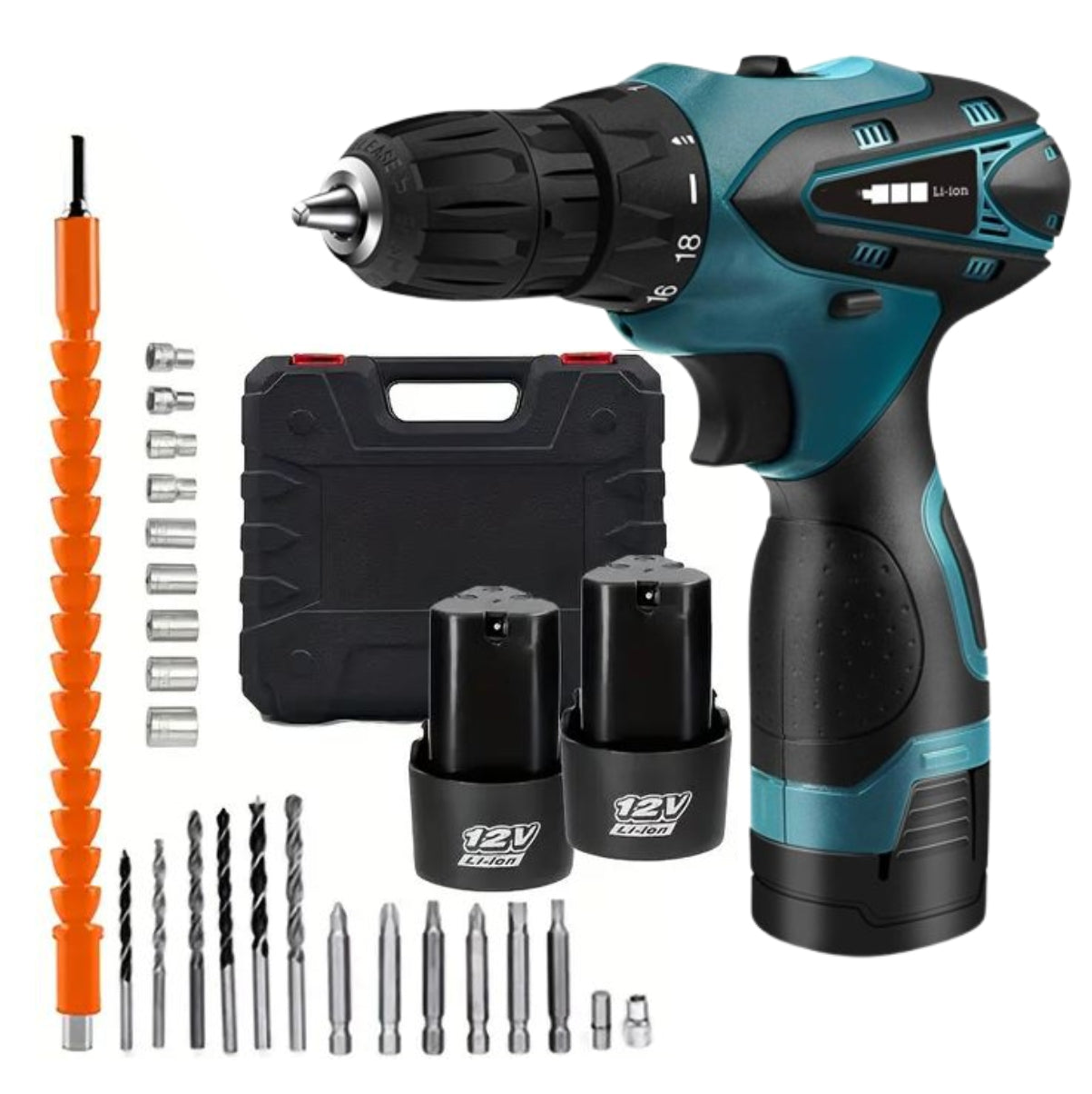 Taladro inalámbrico de mano + 2 Batería
