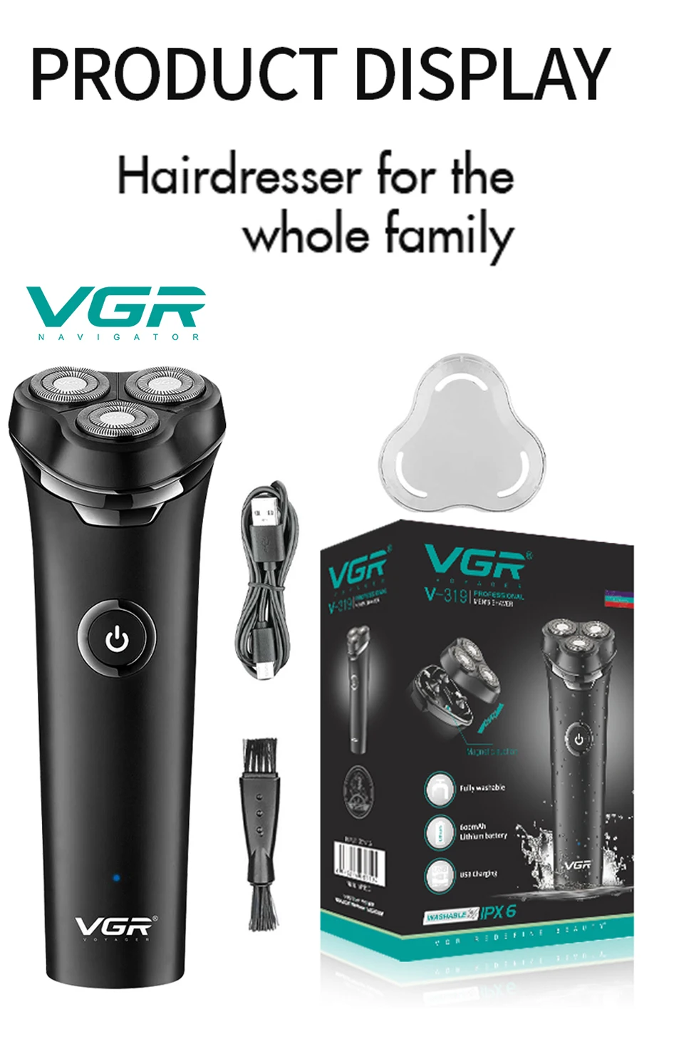 Afeitadora Premium VGR: Precisión profesional en la palma de tu mano