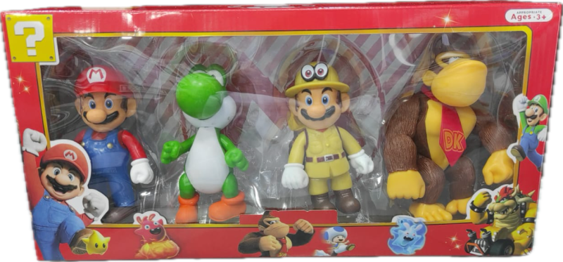 Colección de Figuras Mario Bros – ¡4 Personajes en Blíster Exclusivo!