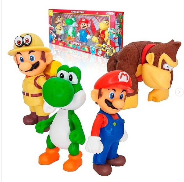 Colección de Figuras Mario Bros – ¡4 Personajes en Blíster Exclusivo!