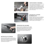 Motosierra PowerCut 4” Pro Potencia en la Palma de tu Mano + Doble Batería Portátil