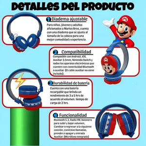 🎮 Auriculares Gamer Mario Bros – Diversión sin límites